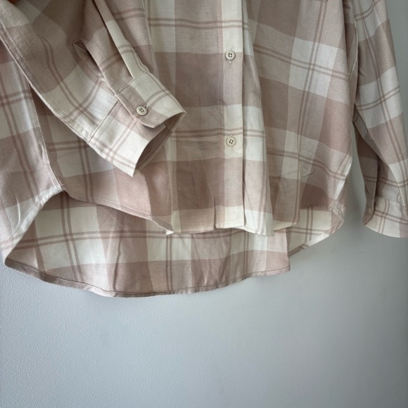 NWT Z Supply Evereve River Plaid Button Up in Putty Sold Out Online Size M Cottn - Picture 8 of 13